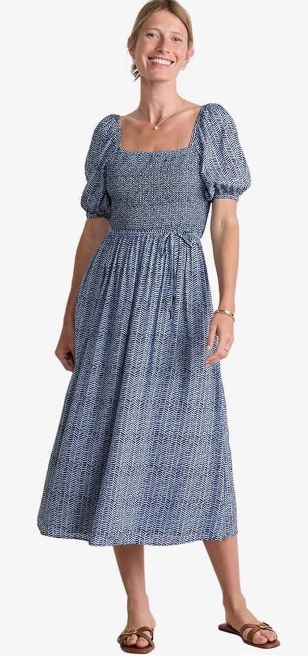 vineyard vines Women's Ellen Puff Sleeve Midi Dress NWT Size M